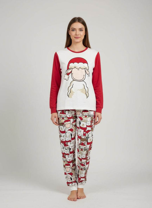 Pigiama girocollo natalizio Donna H6878 Happy People - evabiancheria