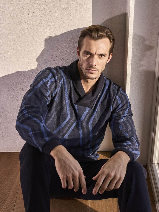 Pigiama Serafino Uomo Noventa JAL453 Julipet - evabiancheria