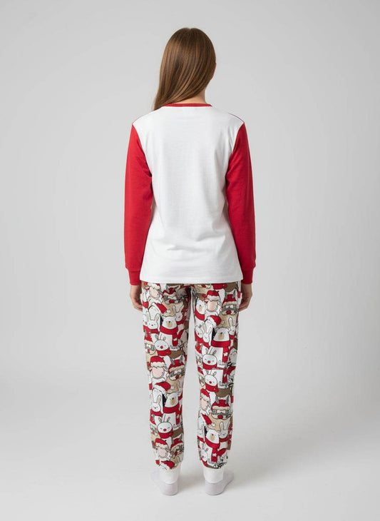 Pigiama girocollo natalizio Donna H6878 Happy People - evabiancheria