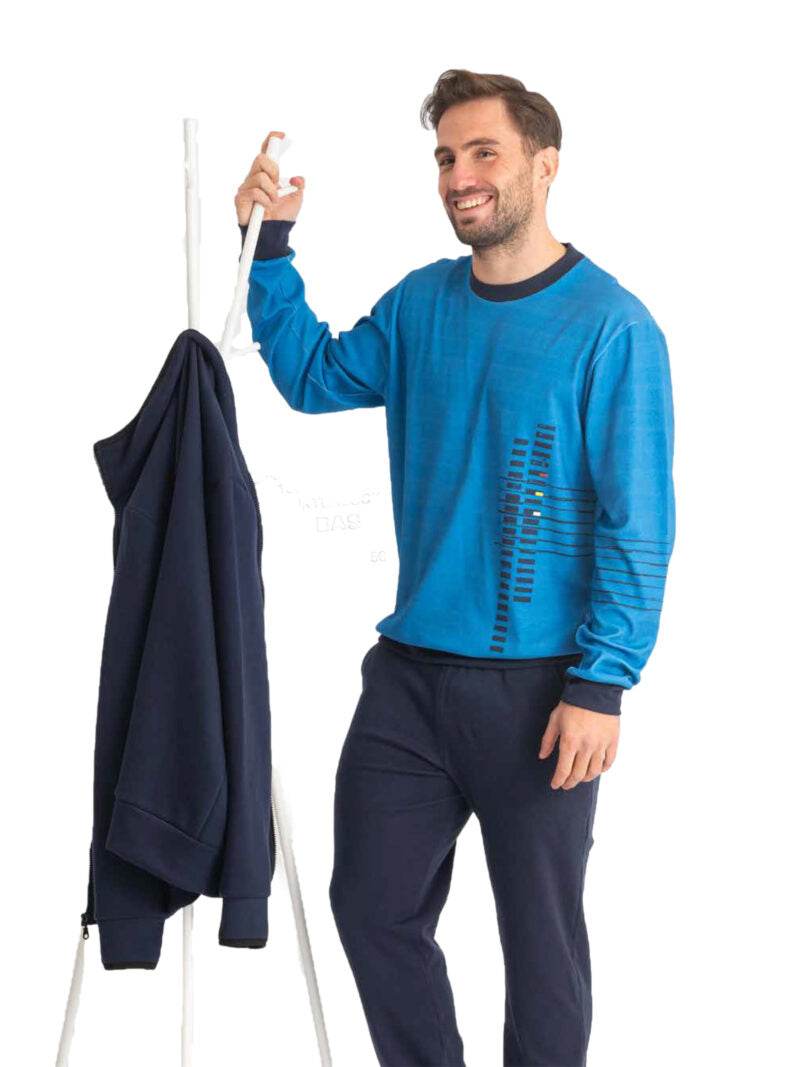 Pigiama Giro collo Uomo UGANDA 4225 azzurro Ferrucci - evabiancheria