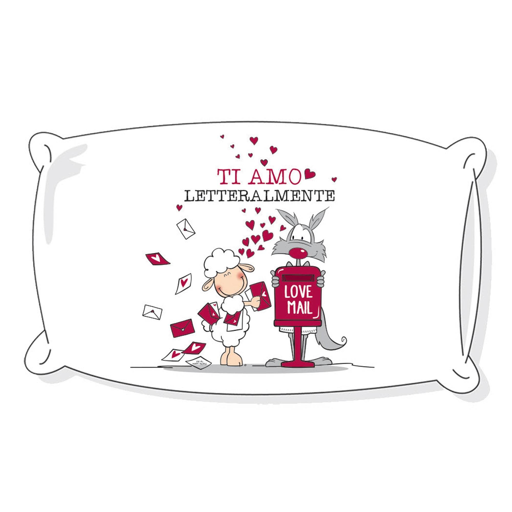 Federa Stampato Biancheria Fantafedere Ti Amo Happy People - evabiancheria