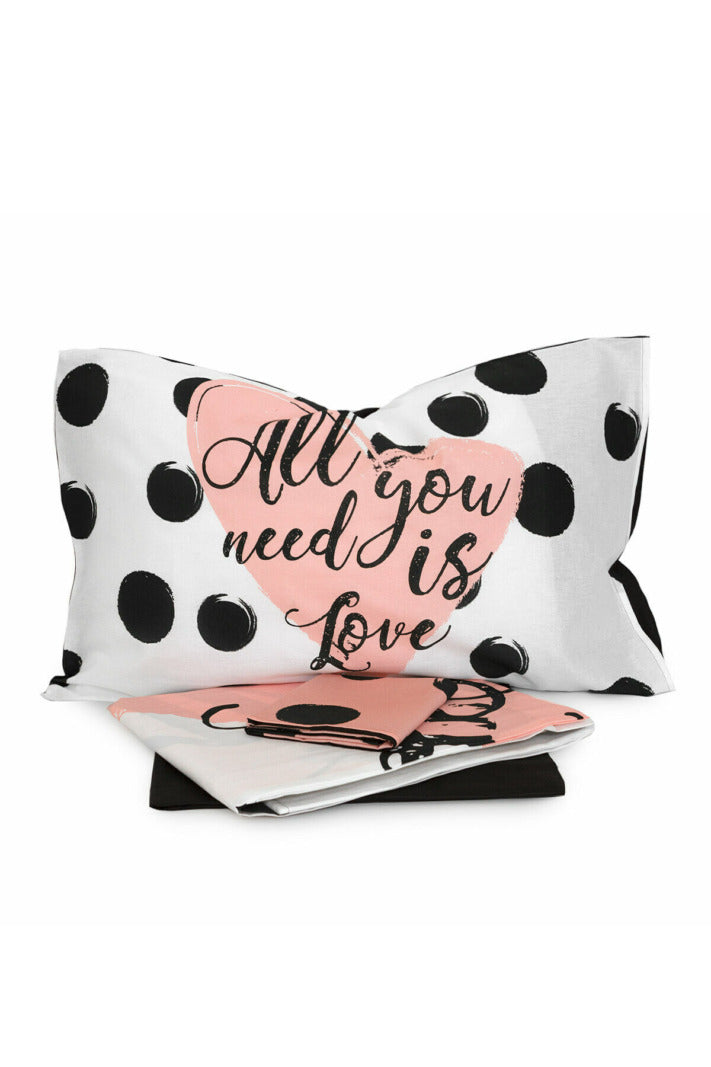 STRANAMORE CPL I Love Sleeping Printed Bed Sheets