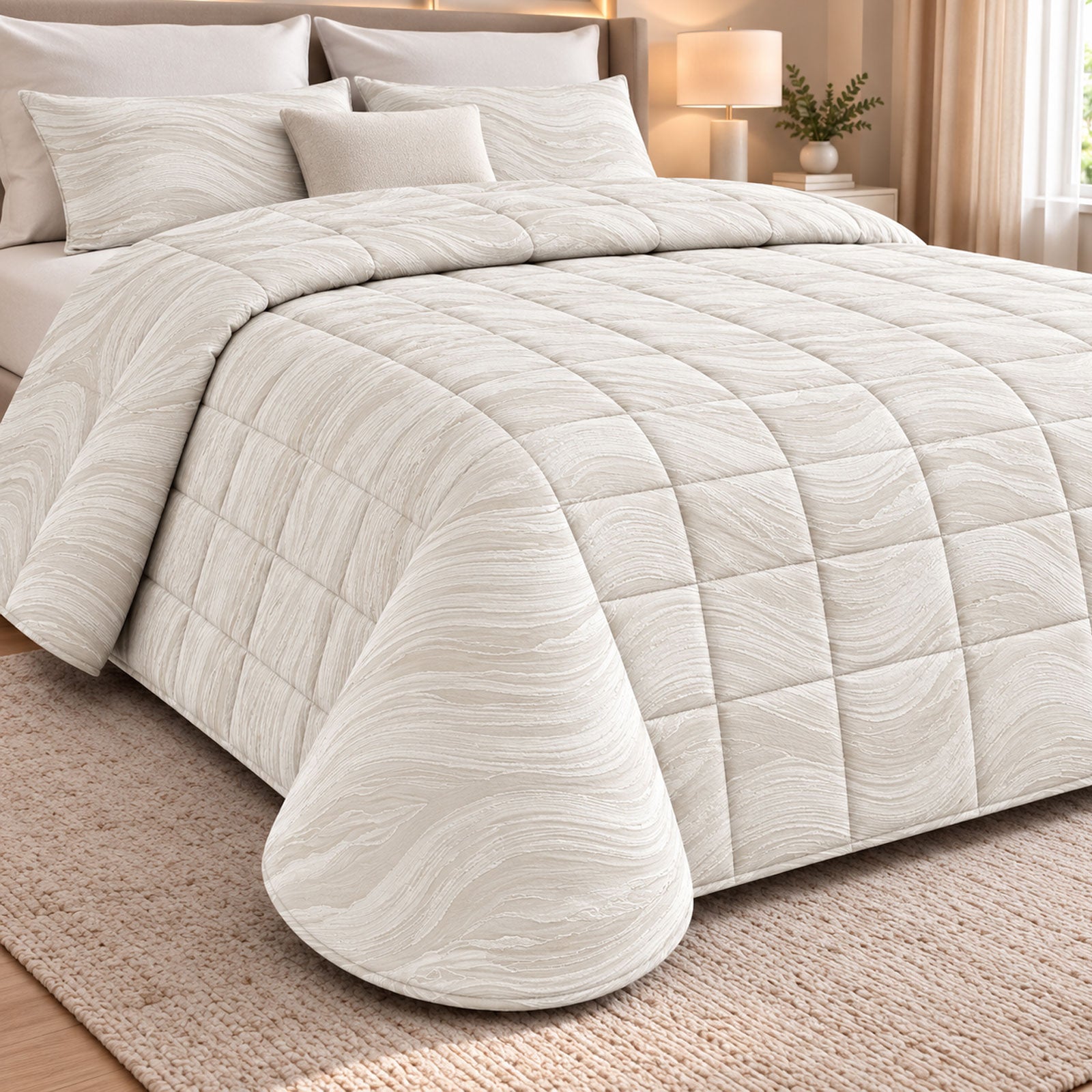 Trapunta jacquard Biancheria Grimilde Onde Trap Eva Home