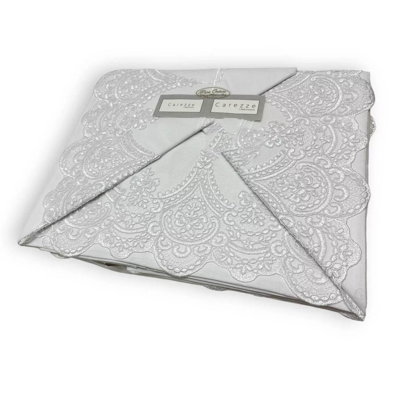 Lenzuola con pizzo Biancheria Daiana Cpl Carezze - evabiancheria