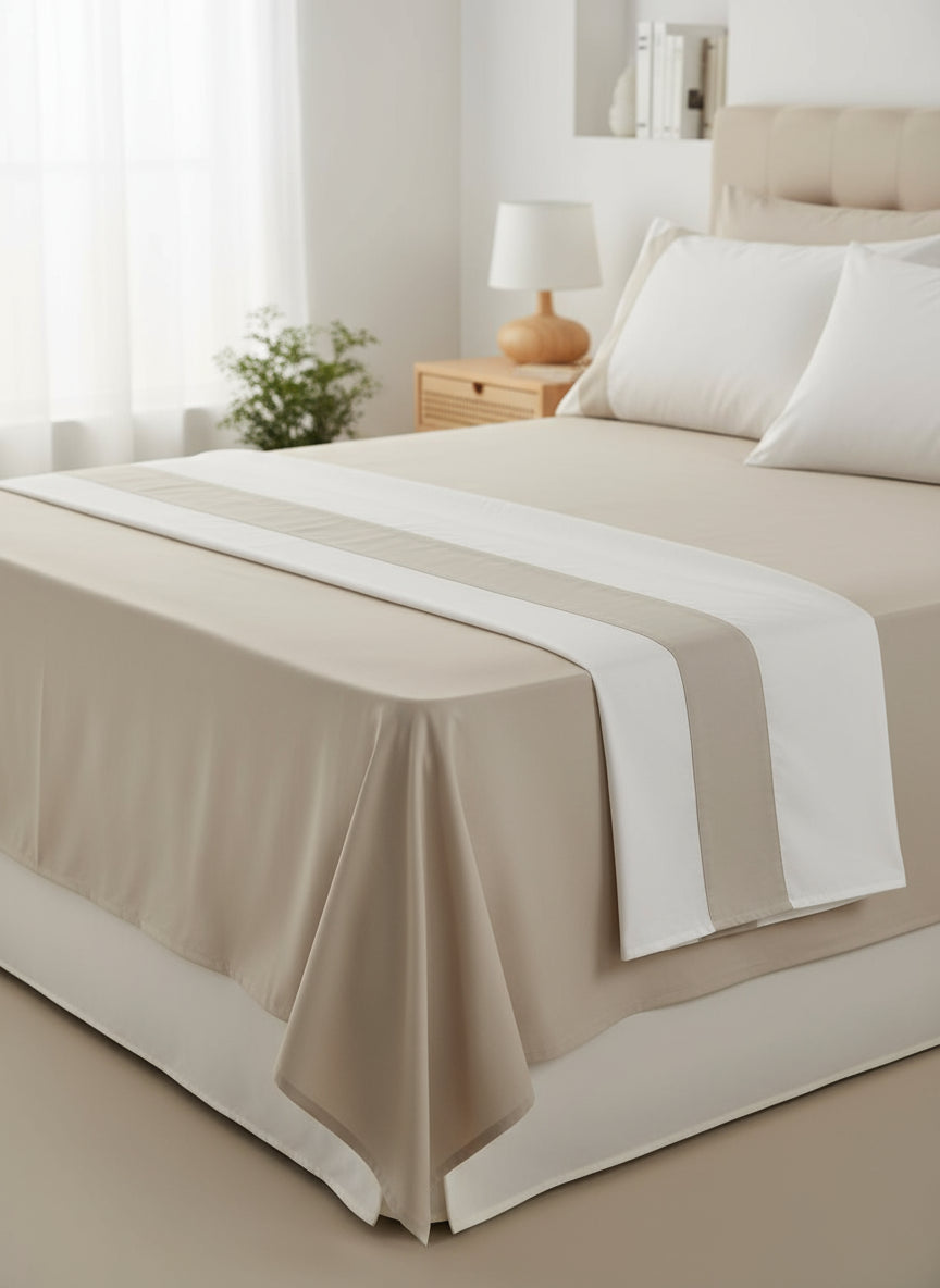 Lenzuola Bicolore Biancheria Time cpl Rebecca Home