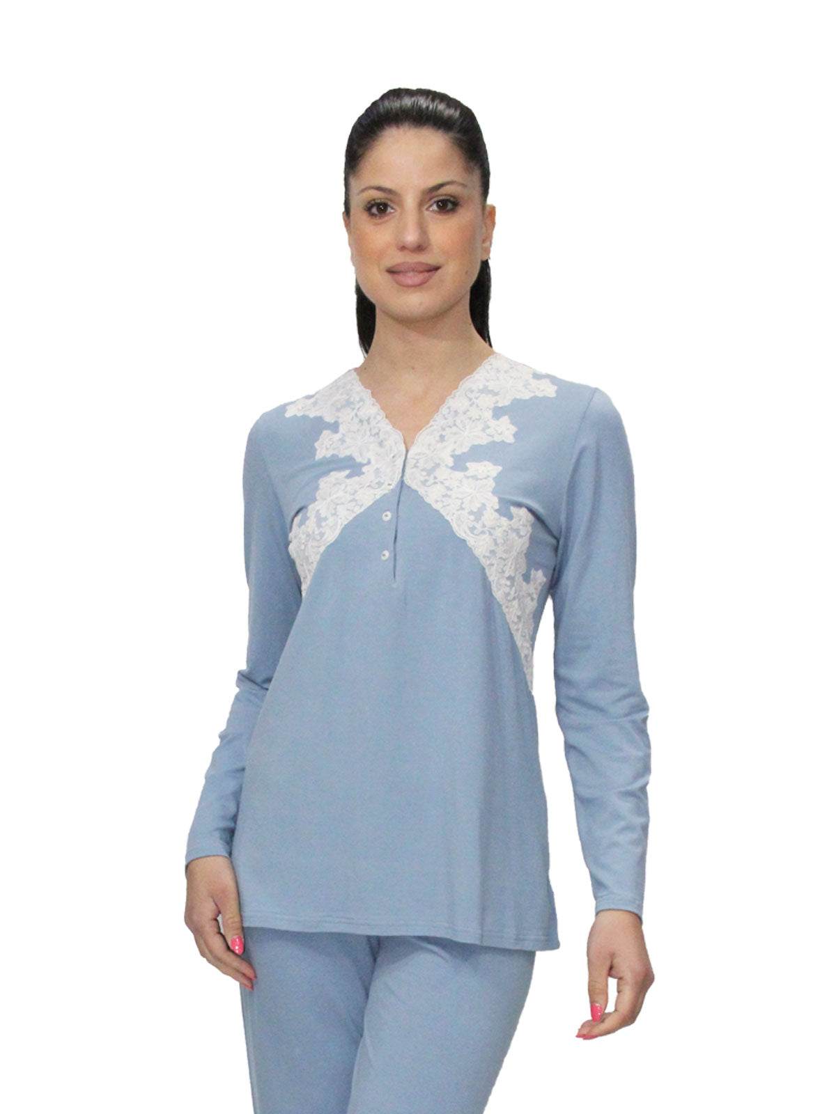 Pigiama Serafino Donna 6542 Clara Rossi Firenze - evabiancheria