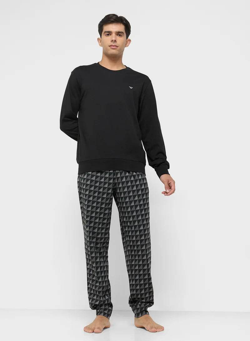 Pigiama Giro collo Uomo AF14994 EM000617 Emporio Armani - evabiancheria