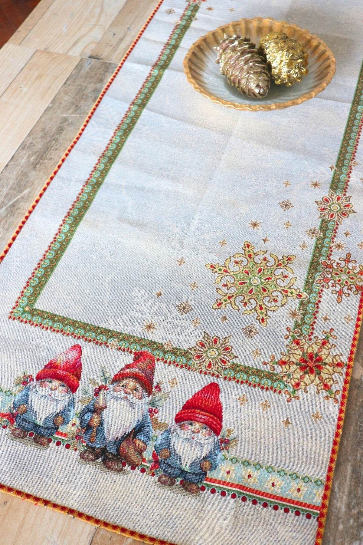 Runner 47x140 Natalizio Biancheria Gnomi Runner Nat Mae - evabiancheria