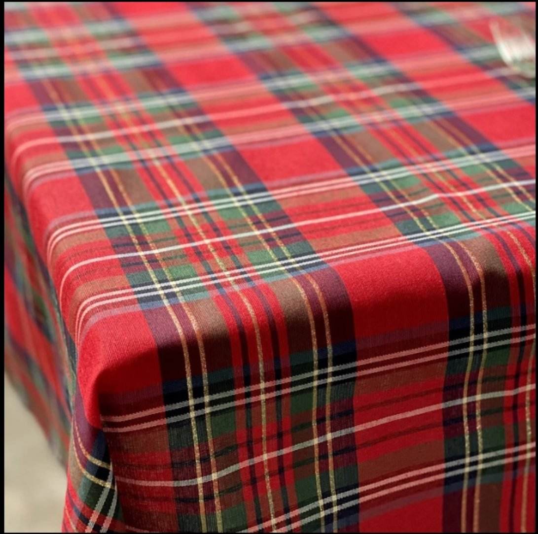 Centrotavola 90x90 Biancheria Tartan Centrotavola Nat Mae - evabiancheria