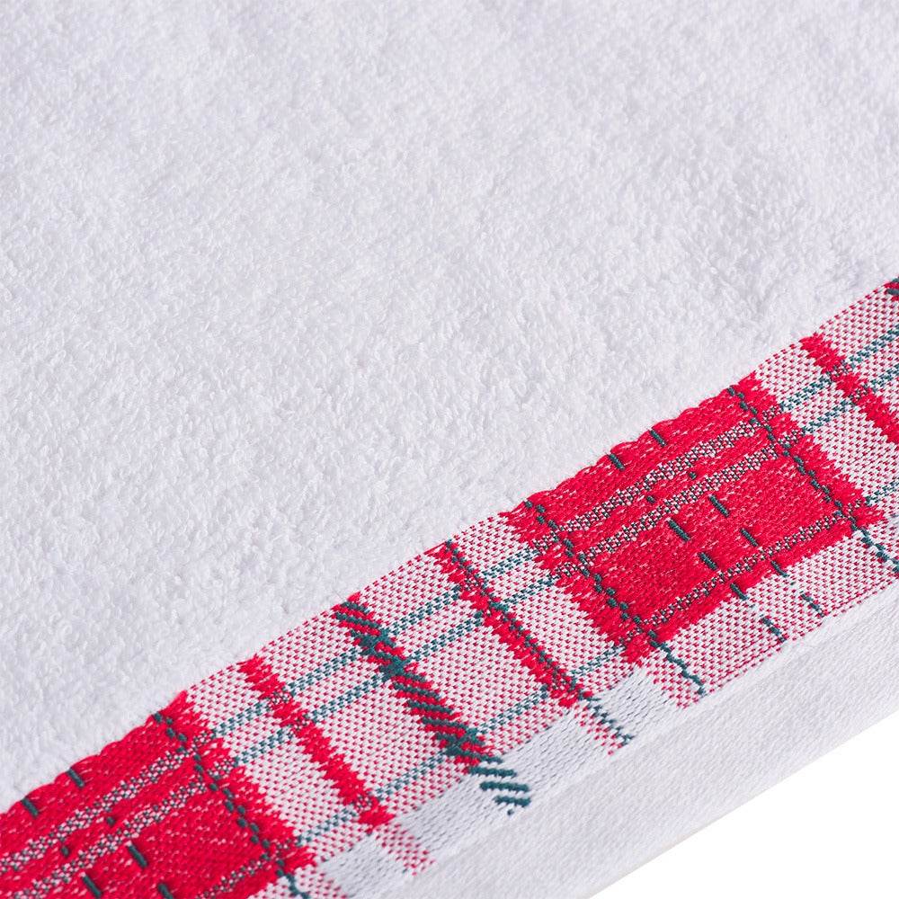 Asciugamani coppia 1+1 natalizia Biancheria Scozzese balza 1+1 Mae - evabiancheria