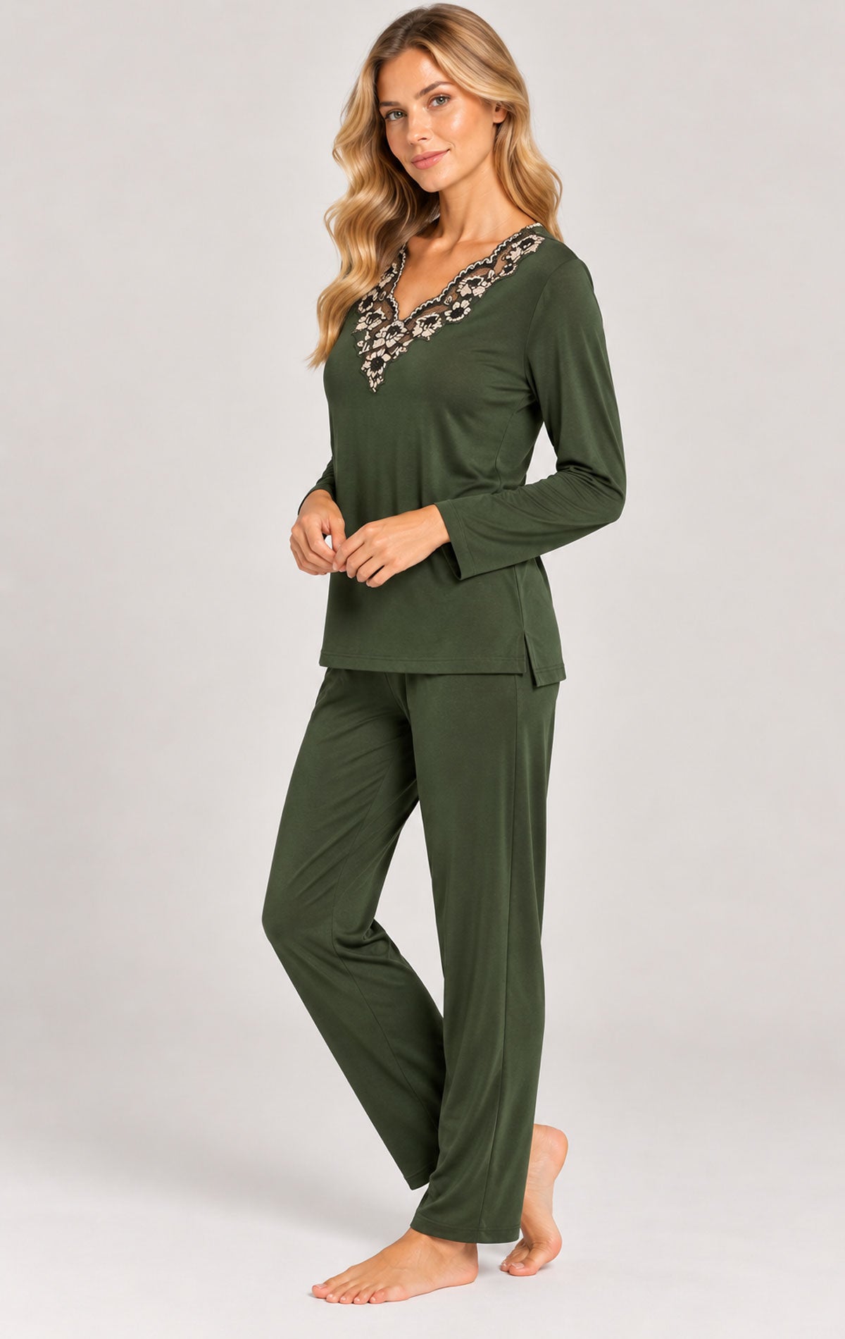 Pigiama scollo V Donna I2701 Fida