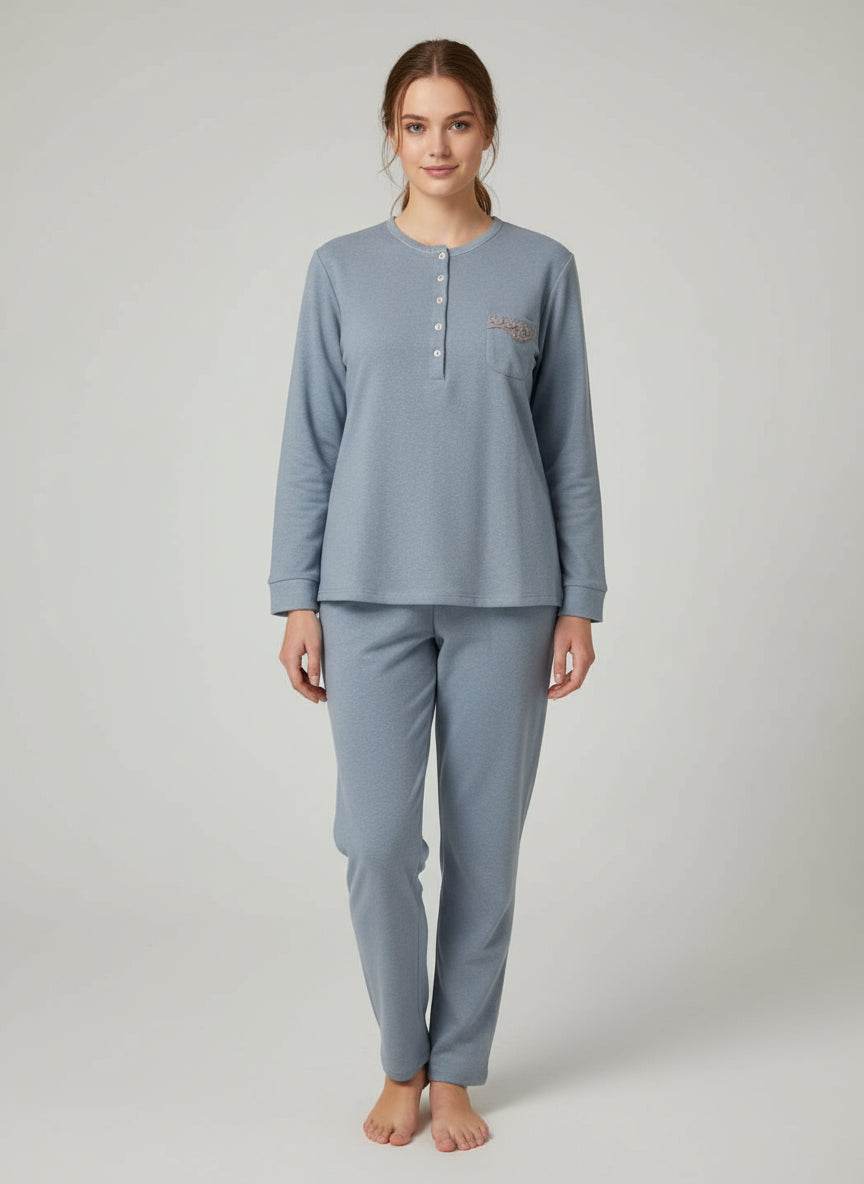 Pigiama Serafino Donna I24809 3 Prima Rosa - evabiancheria