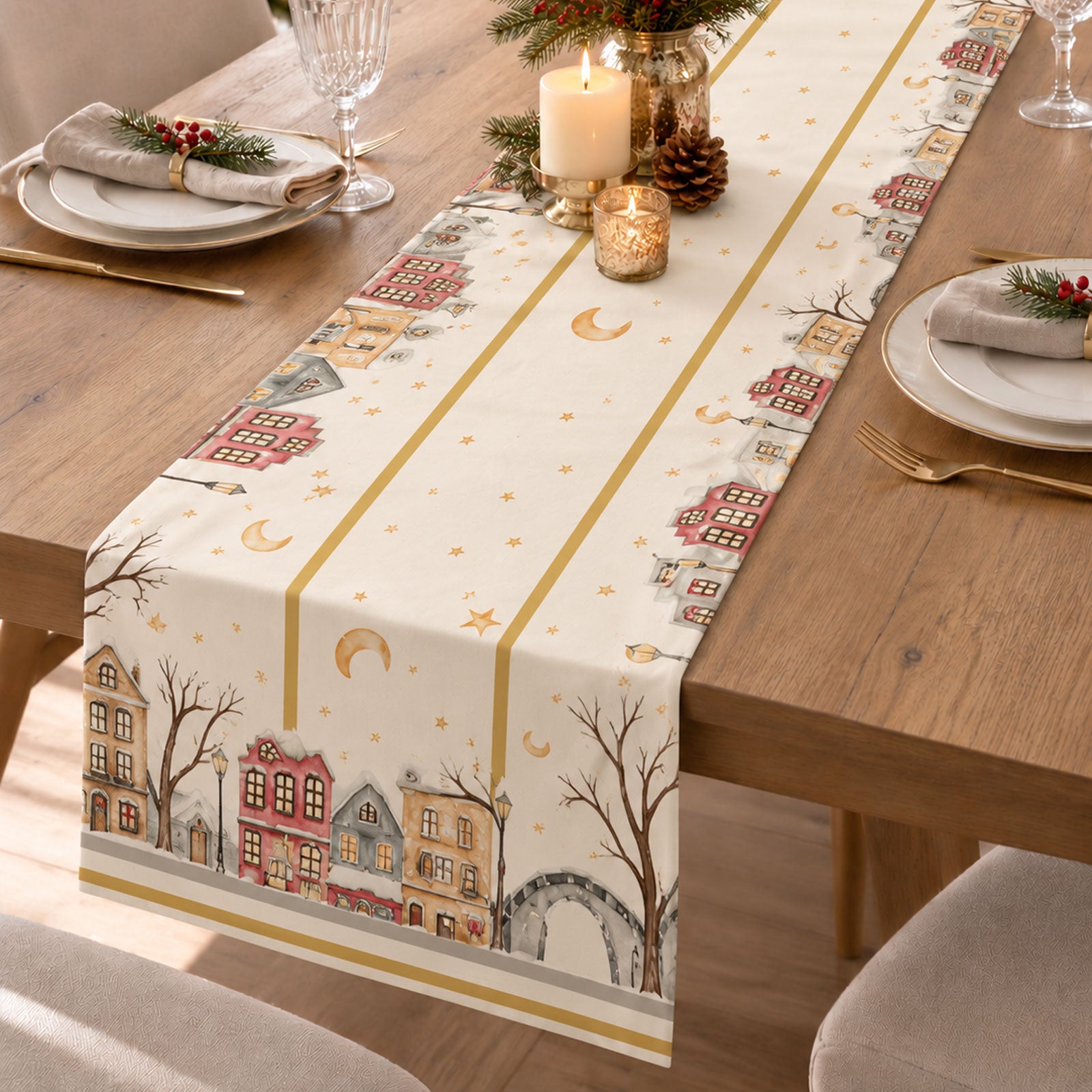 Runner stampato natalizio Biancheria Christmas Runner Dis8 Neith