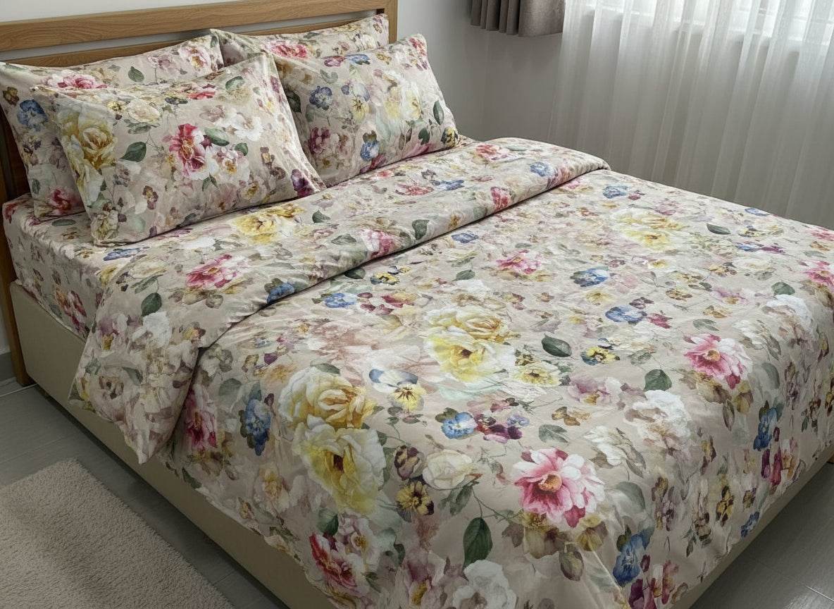 Lenzuola Stampato Biancheria Bloom Cascade MIrabello - evabiancheria