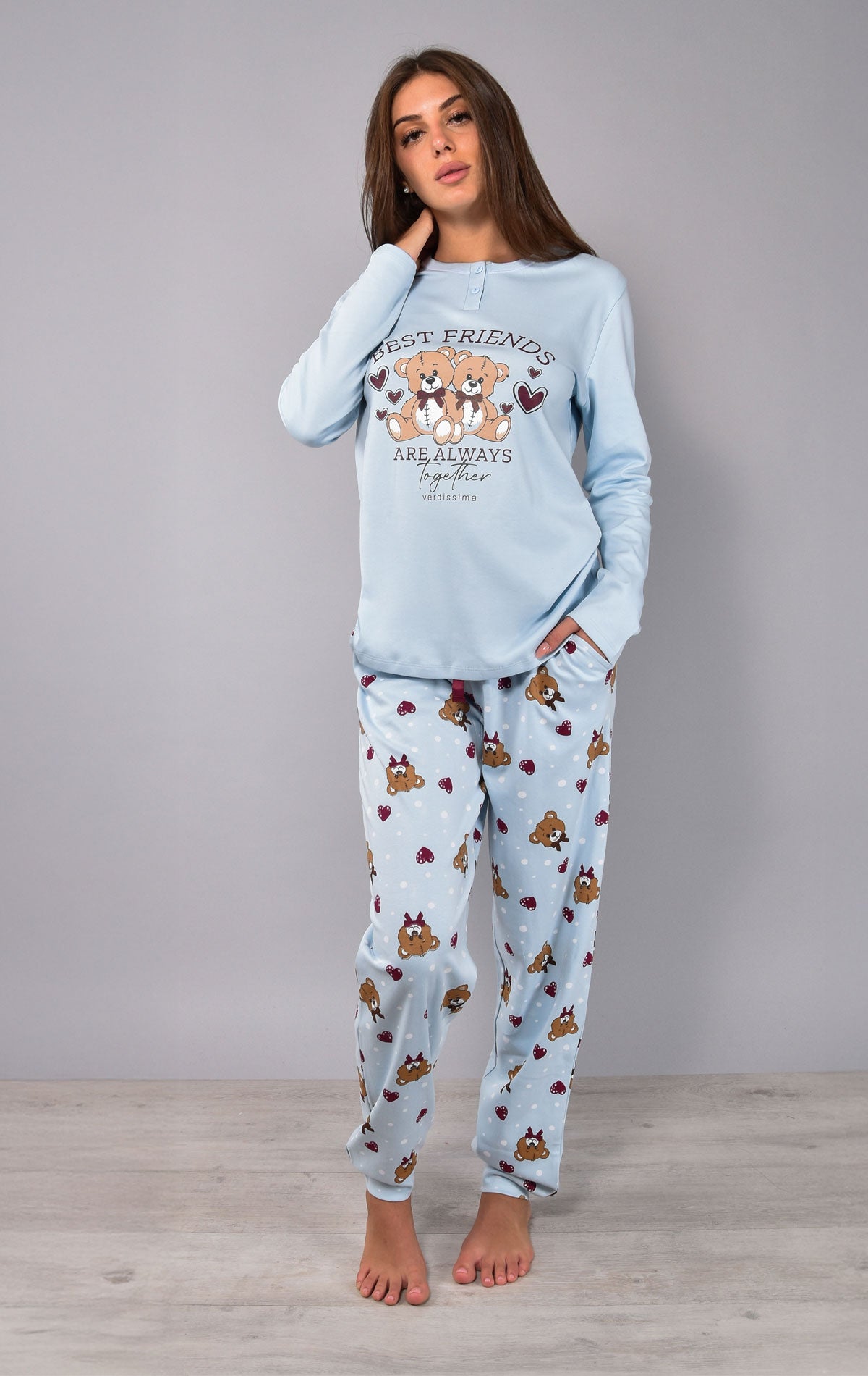 Pigiama Serafino Donna FR11 26 Verdissima