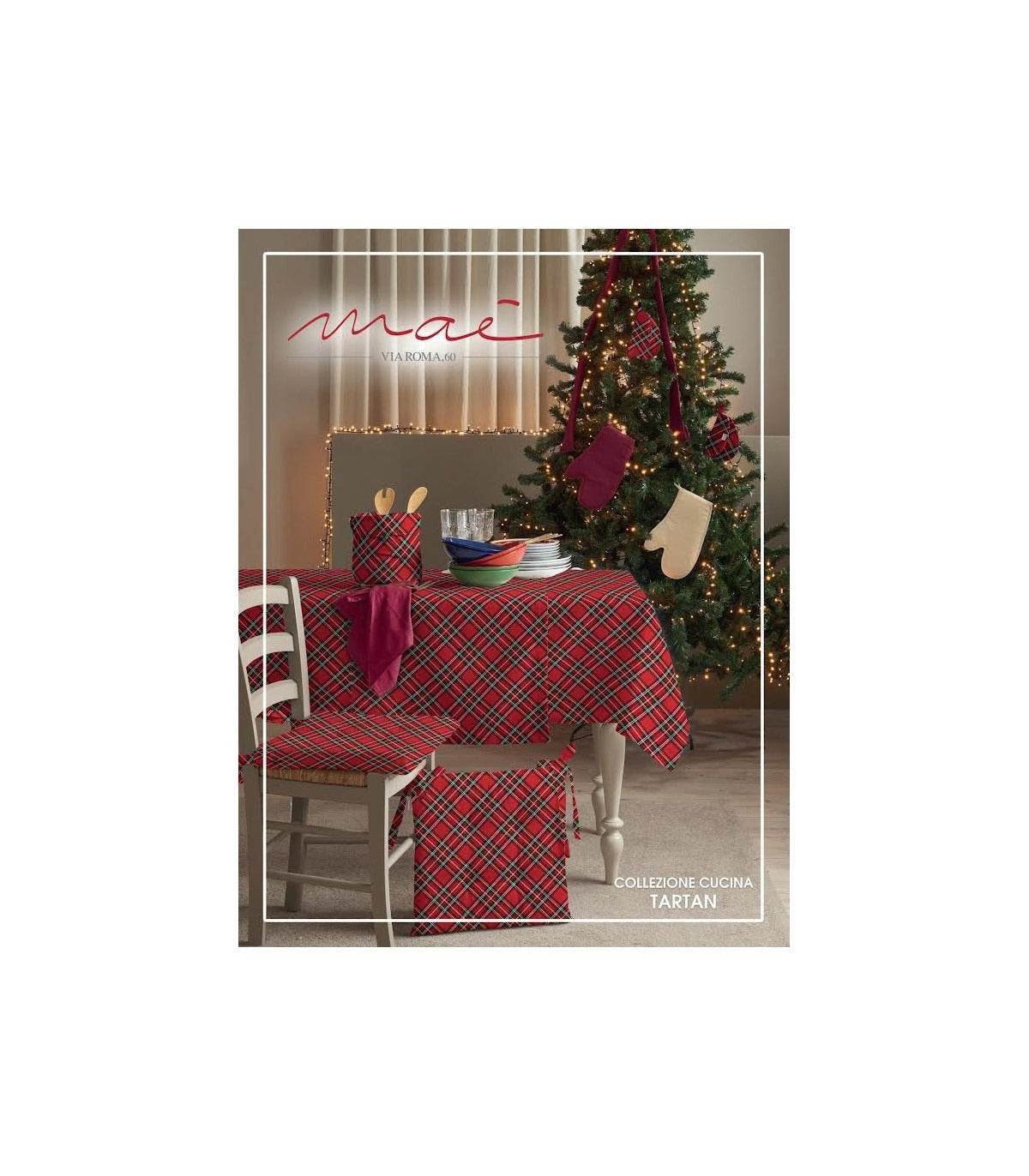 Cesto pane stampata natalizia Biancheria Tartan Cestopane Nat Mae - evabiancheria