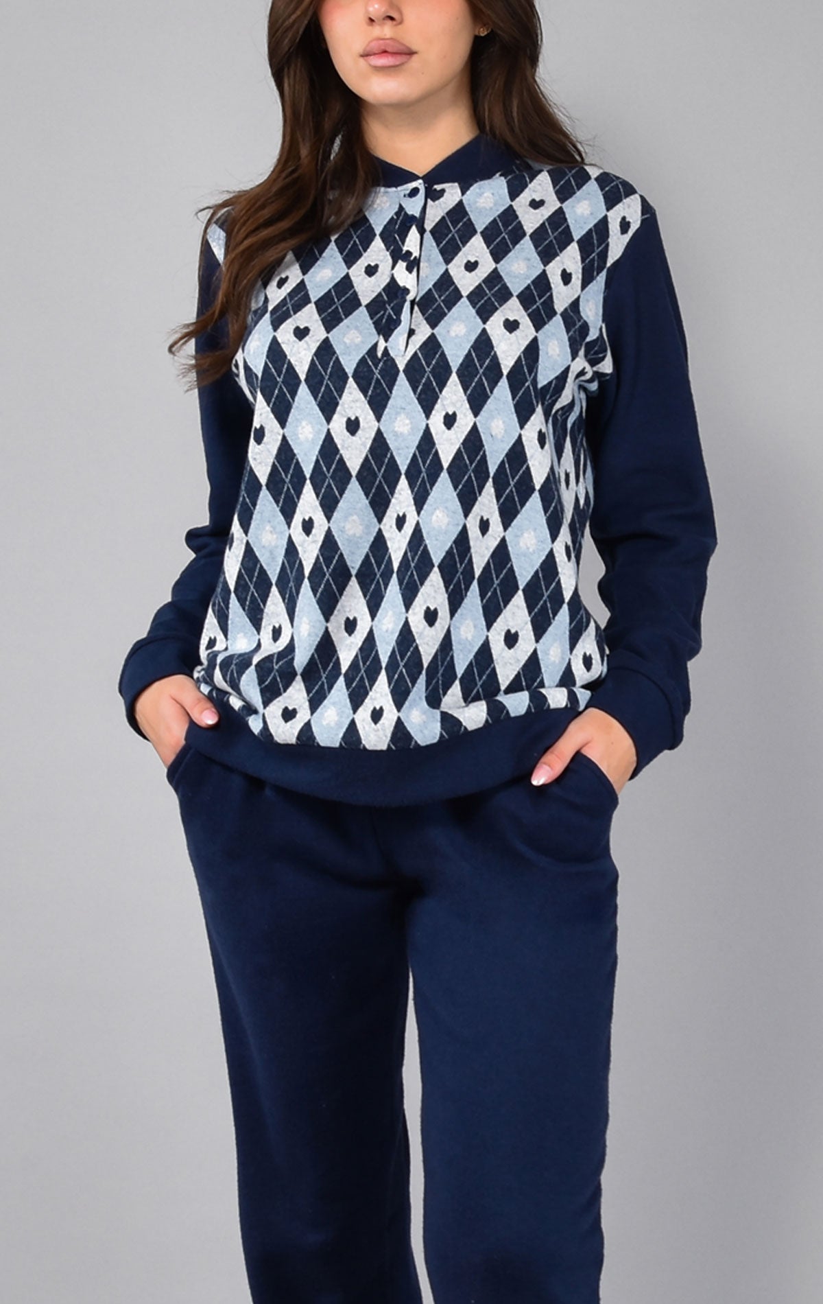 Pigiama Serafino Donna HC11 Verdissima