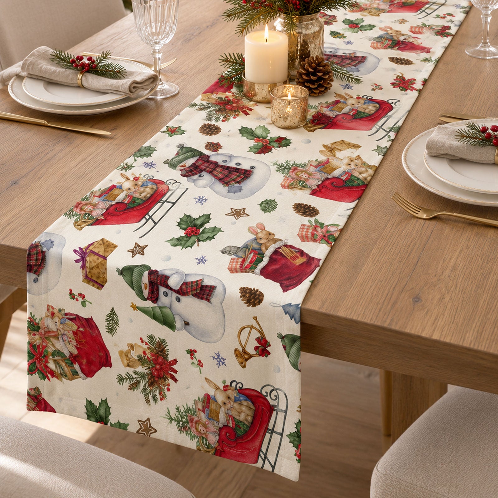 Runner stampato natalizio Biancheria Christmas Runner Dis2 Neith