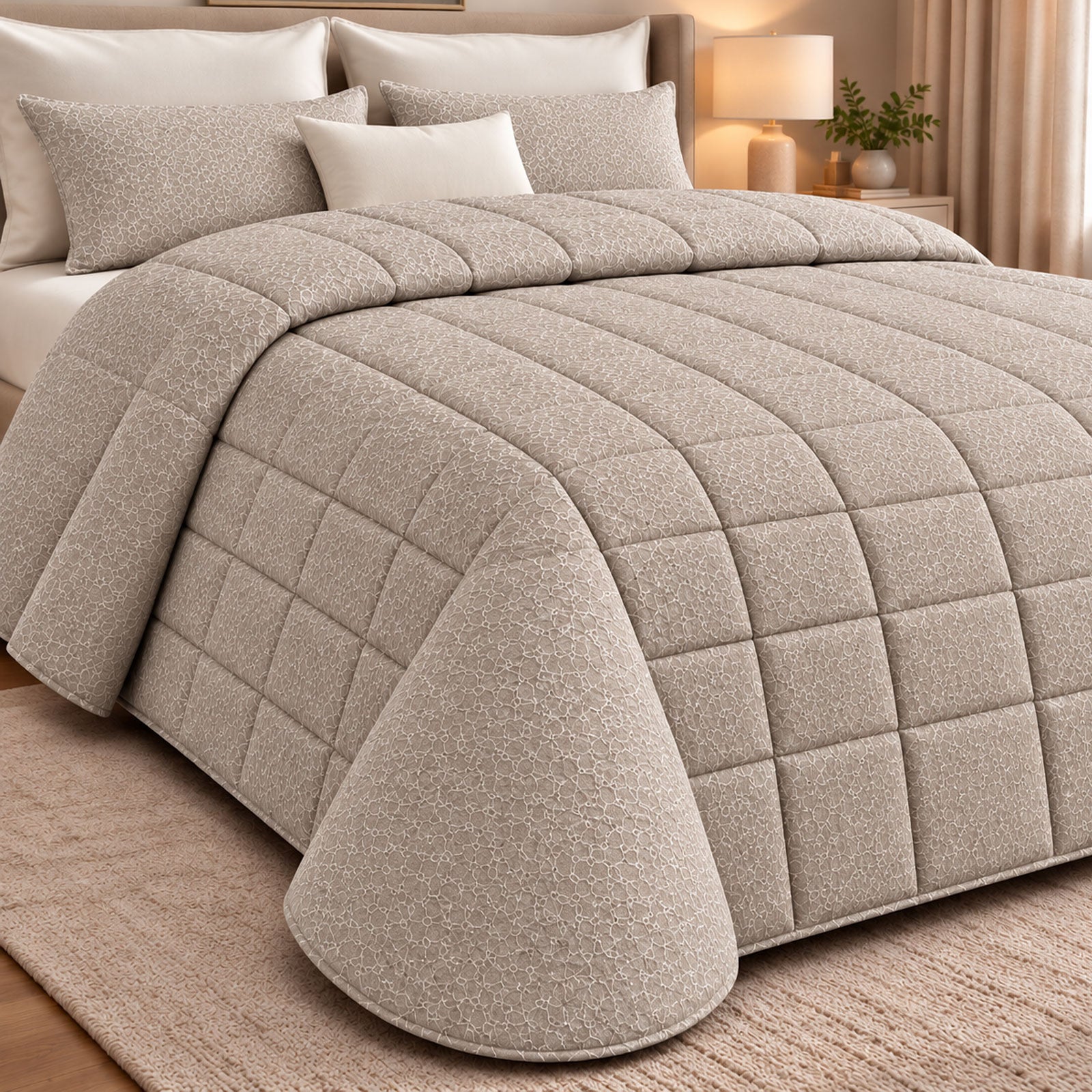 Trapunta jacquard Biancheria Cerchio Trap Eva Home