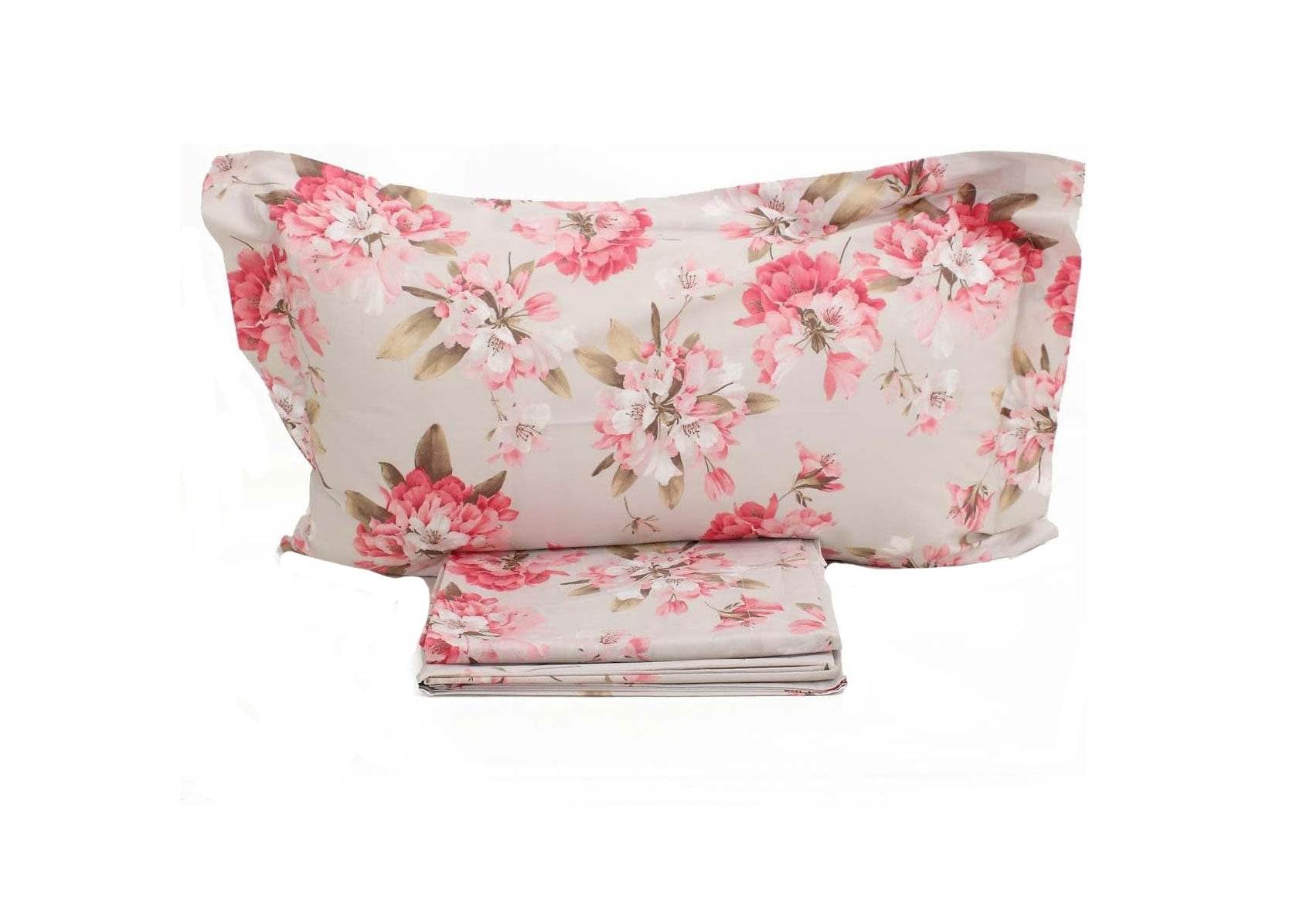 Lenzuola Stampato Biancheria Rododendri cpl MIrabello - evabiancheria