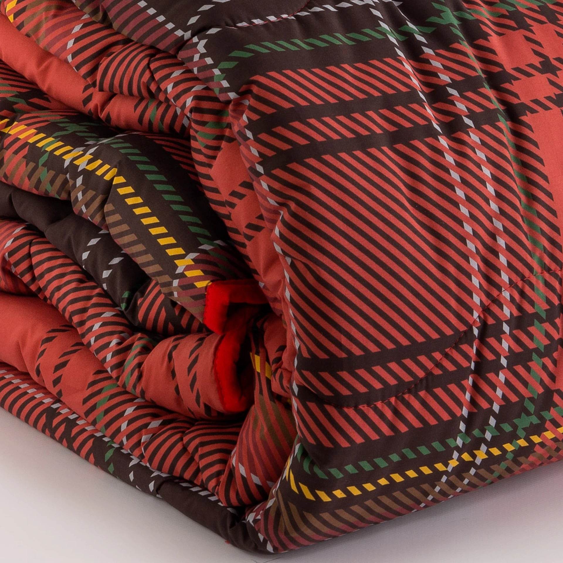 Trapunta stampata natalizia Biancheria Tartan Trap Mae - evabiancheria