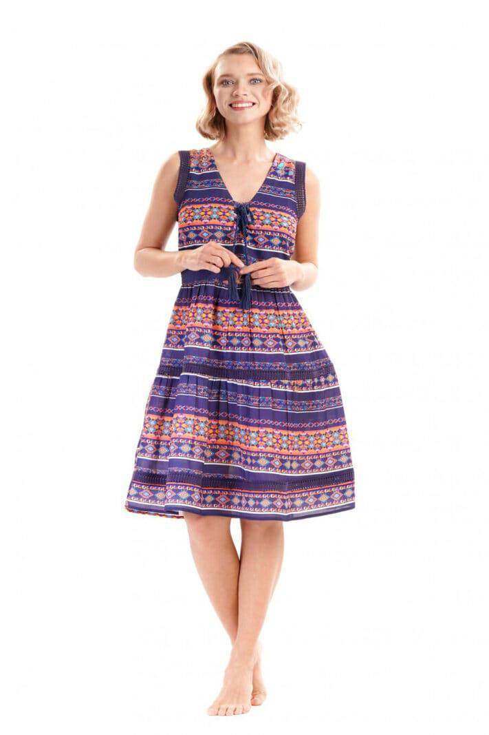 Abito Spalla Larga Donna VI20-034 Vacanze Italiane - evabiancheria