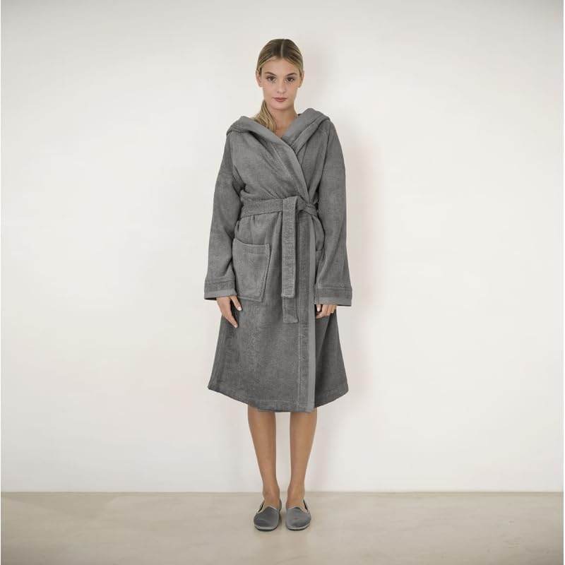 Accappatoio con cappuccio Biancheria Square Acc Fazzini - evabiancheria