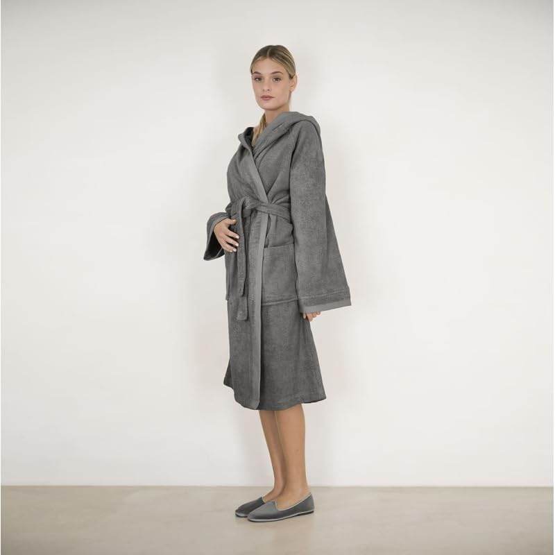 Accappatoio con cappuccio Biancheria Square Acc Fazzini - evabiancheria