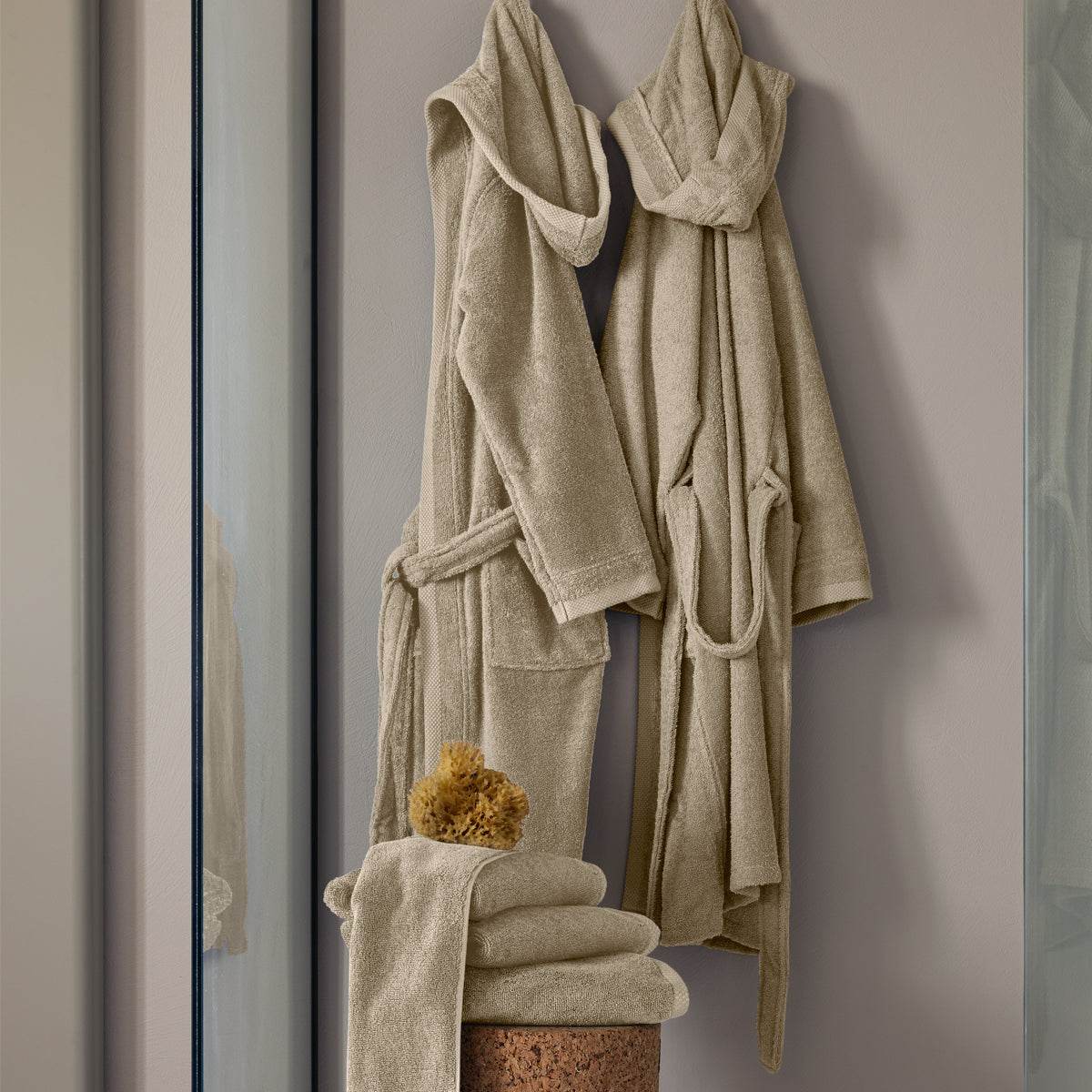 Accappatoio con cappuccio Biancheria Square Acc Fazzini - evabiancheria