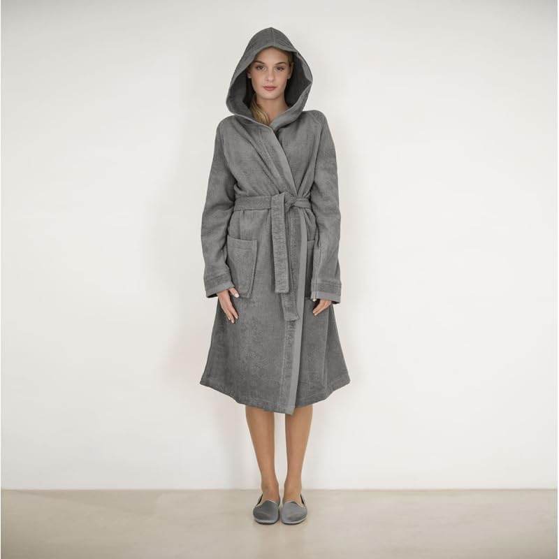 Accappatoio con cappuccio Biancheria Square Acc Fazzini - evabiancheria