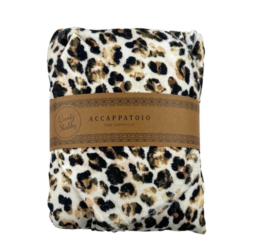 Accappatoio con cappuccio Donna Leopard Acc Lovely Shabby - evabiancheria