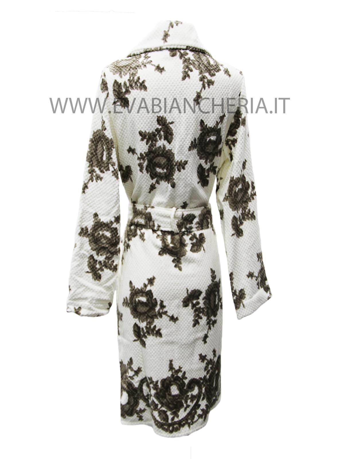 Accappatoio senza cappuccio Bagno ROSE SR2196 Luna di Giorno - evabiancheria