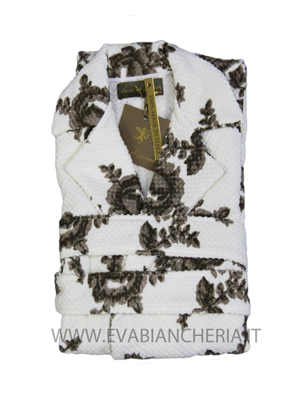 Accappatoio senza cappuccio Bagno ROSE SR2196 Luna di Giorno - evabiancheria