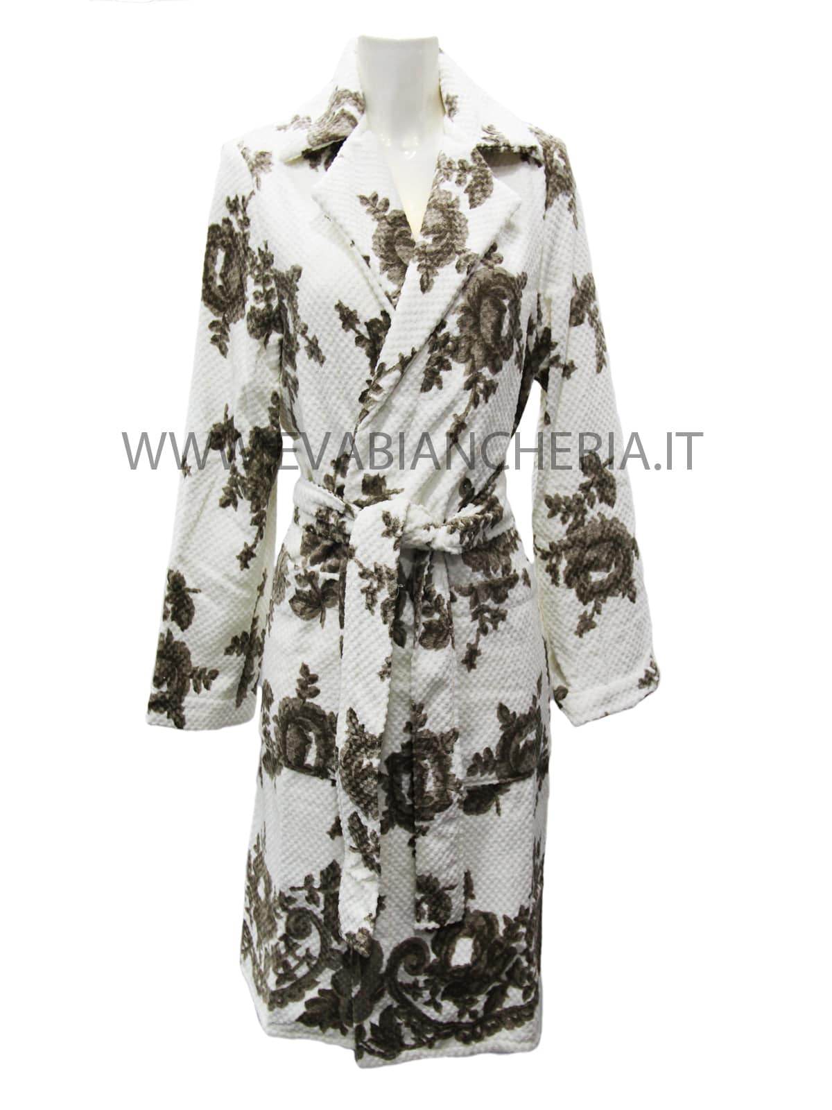 Accappatoio senza cappuccio Bagno ROSE SR2196 Luna di Giorno - evabiancheria