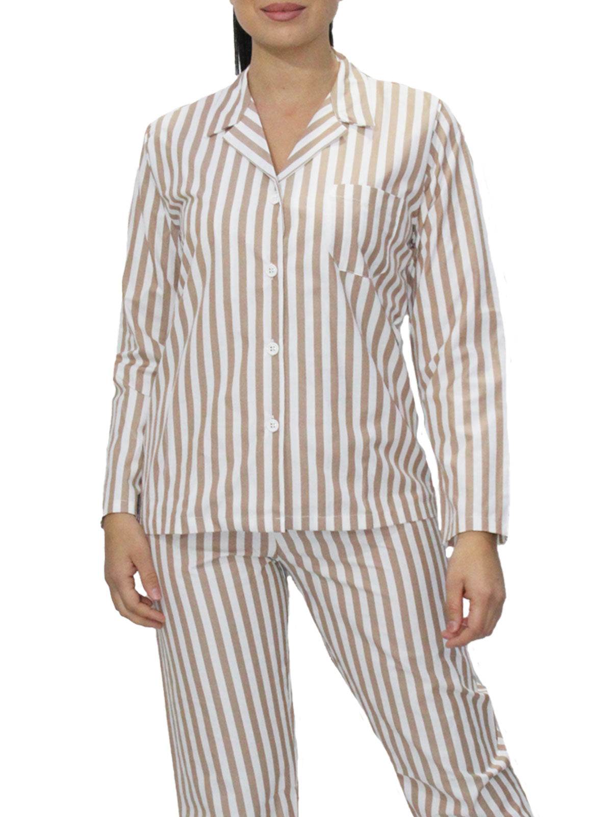 Pigiama Aperto Donna Miele Riga Crispo - evabiancheria