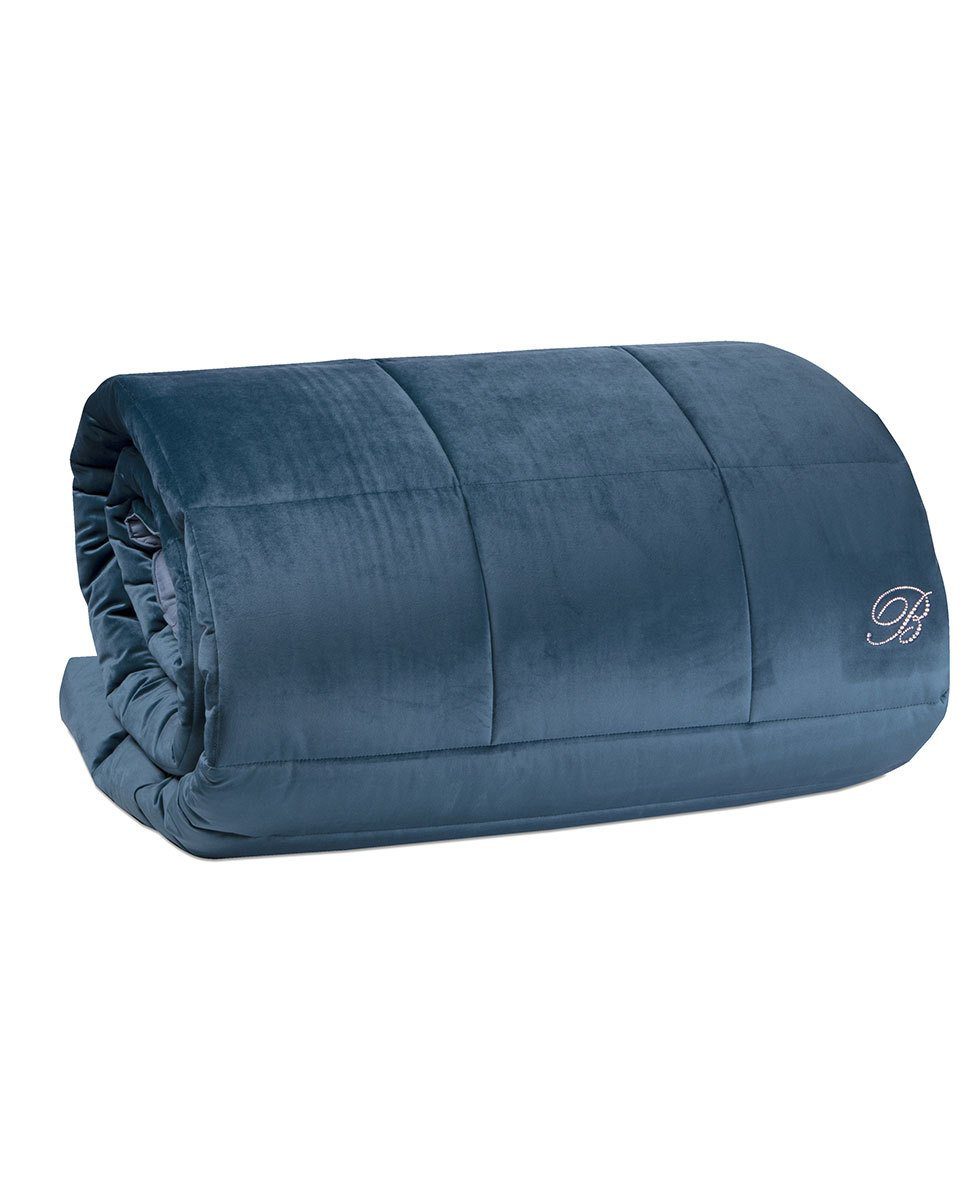 Trapunta Tinta Unita Biancheria Blu Velvet Trap Blumarine Home