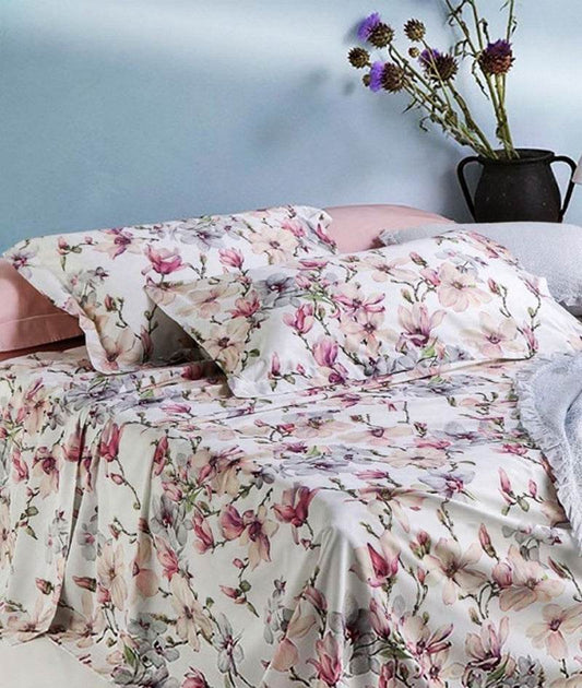 Lenzuola Stampato Biancheria Elegant Flowers MIrabello - evabiancheria