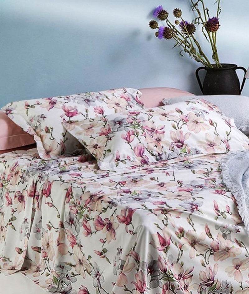 Lenzuola Stampato Biancheria Elegant Flowers MIrabello - evabiancheria