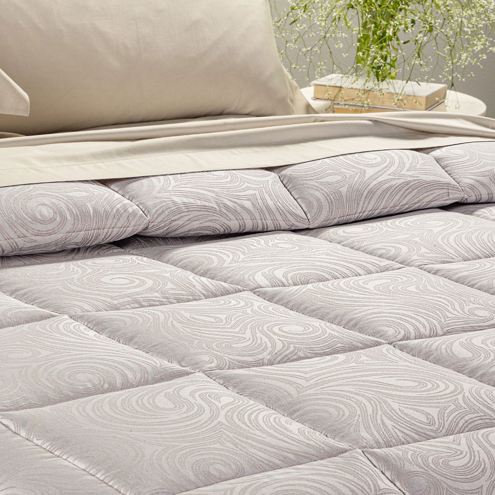 Trapunta jacquard Biancheria Silver Trap Caleffi