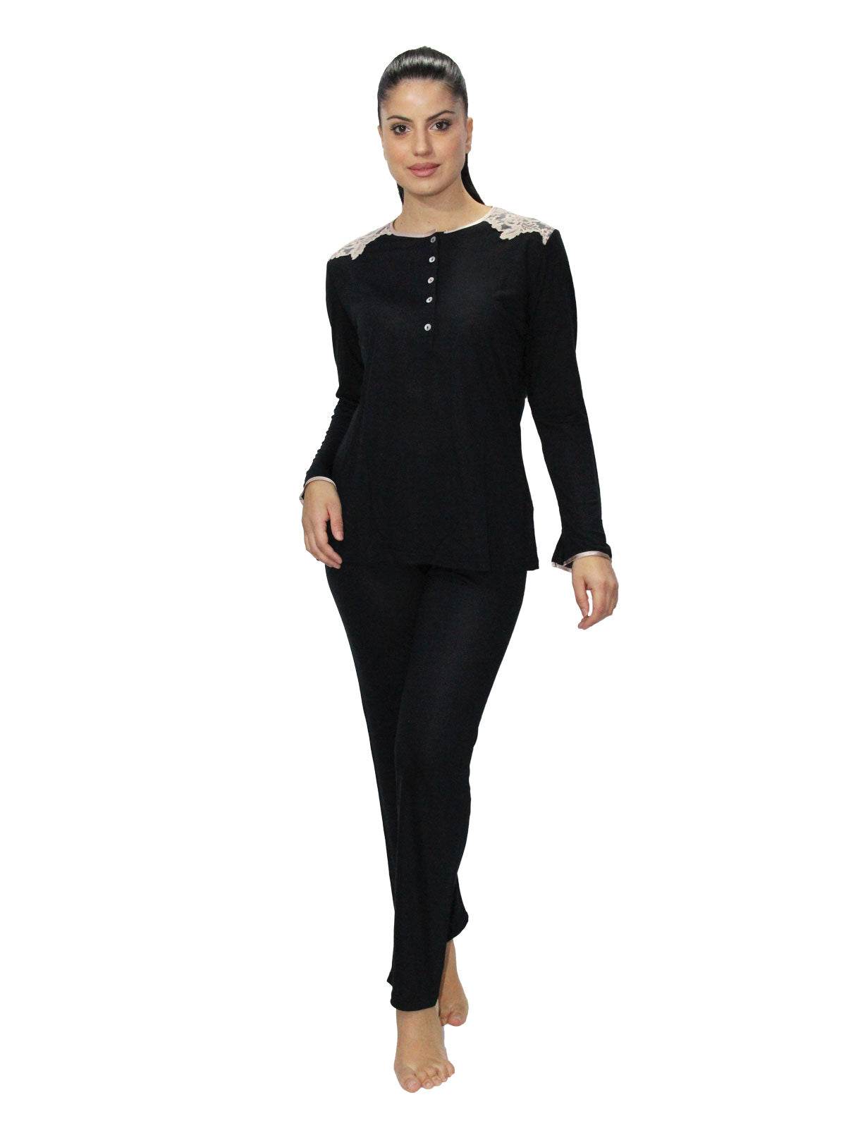 Pigiama Serafino Donna I24822 3 Prima Rosa - evabiancheria