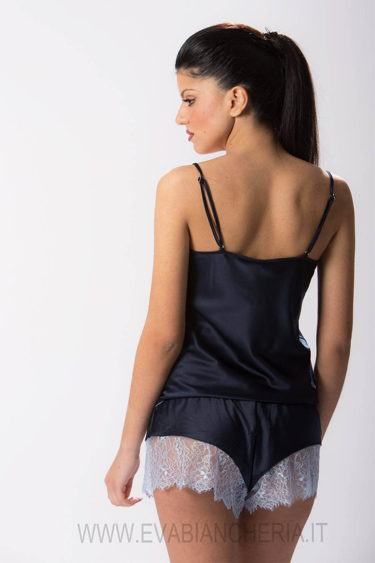 Baby Doll Top + Culotte Donna 7P269 163885/163747 blu Emporio Armani - evabiancheria