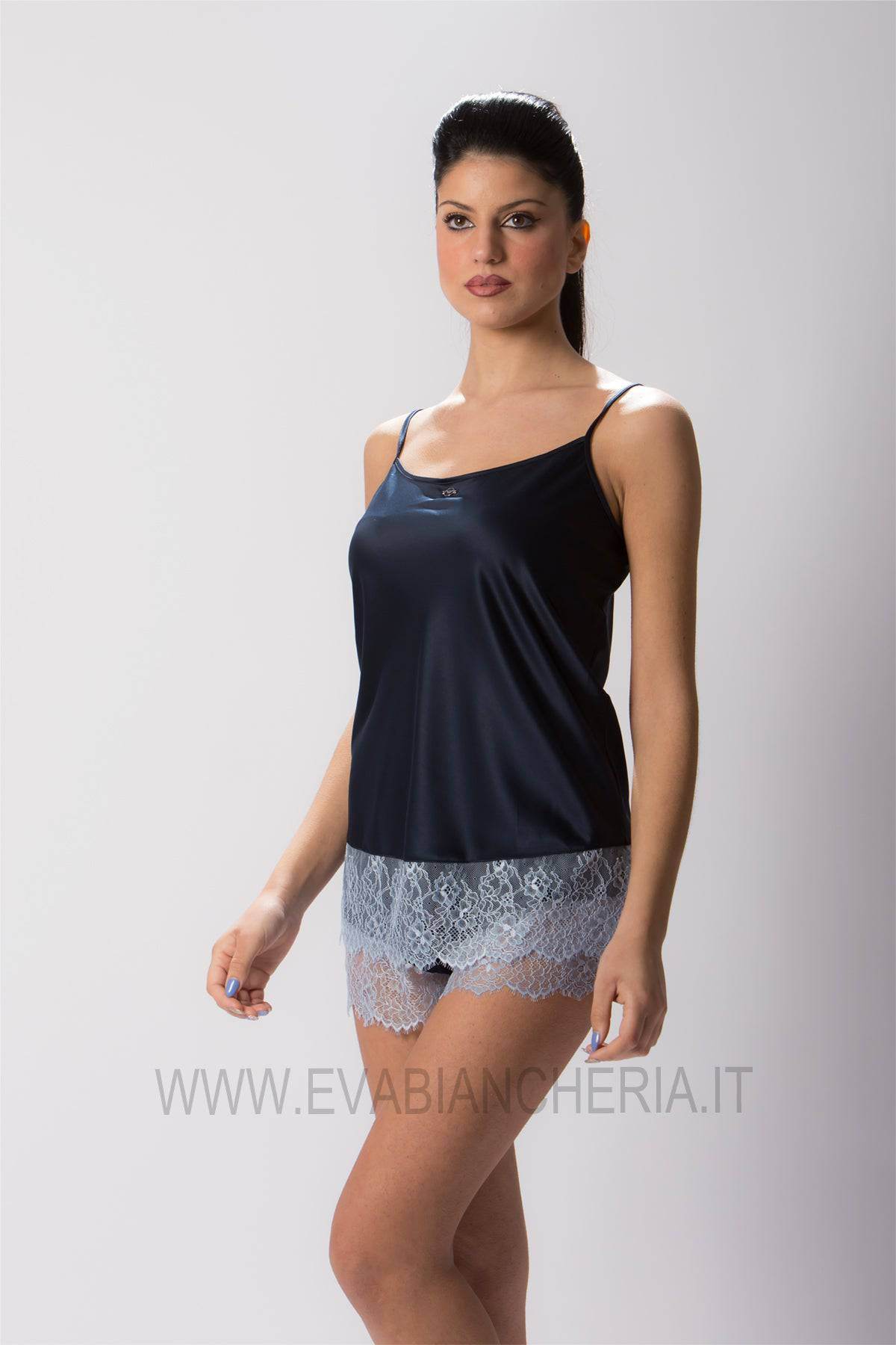 Baby Doll Top + Culotte Donna 7P269 163885/163747 blu Emporio Armani - evabiancheria