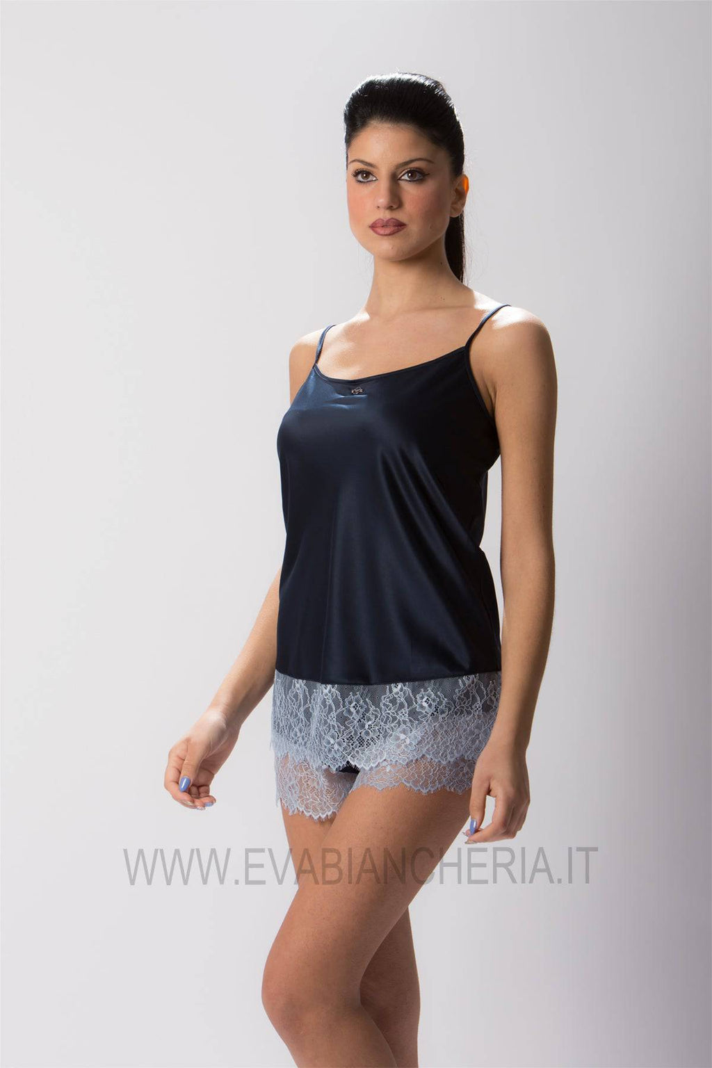 Baby Doll Top + Culotte Donna 7P269 163885/163747 blu Emporio Armani evabiancheria