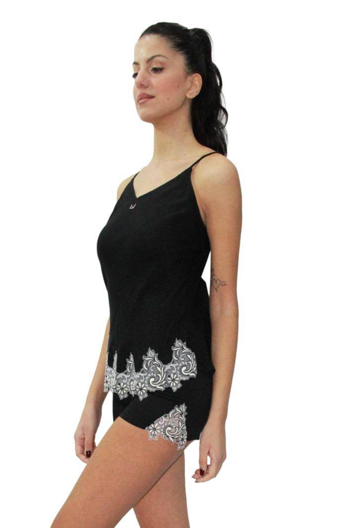 Baby Doll Top + Culotte Donna DL0027 Nero Liu Jo Home - evabiancheria
