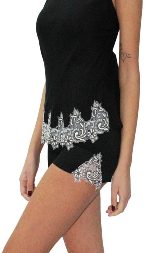 Baby Doll Top + Culotte Donna DL0027 Nero Liu Jo Home - evabiancheria