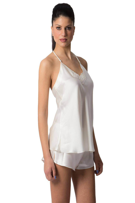 Baby Doll Top + Culotte Donna L6T1027 Avorio Luna di Seta - evabiancheria