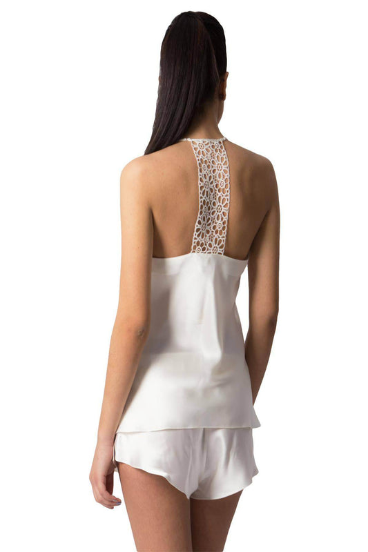 Baby Doll Top + Culotte Donna L6T1027 Avorio Luna di Seta - evabiancheria
