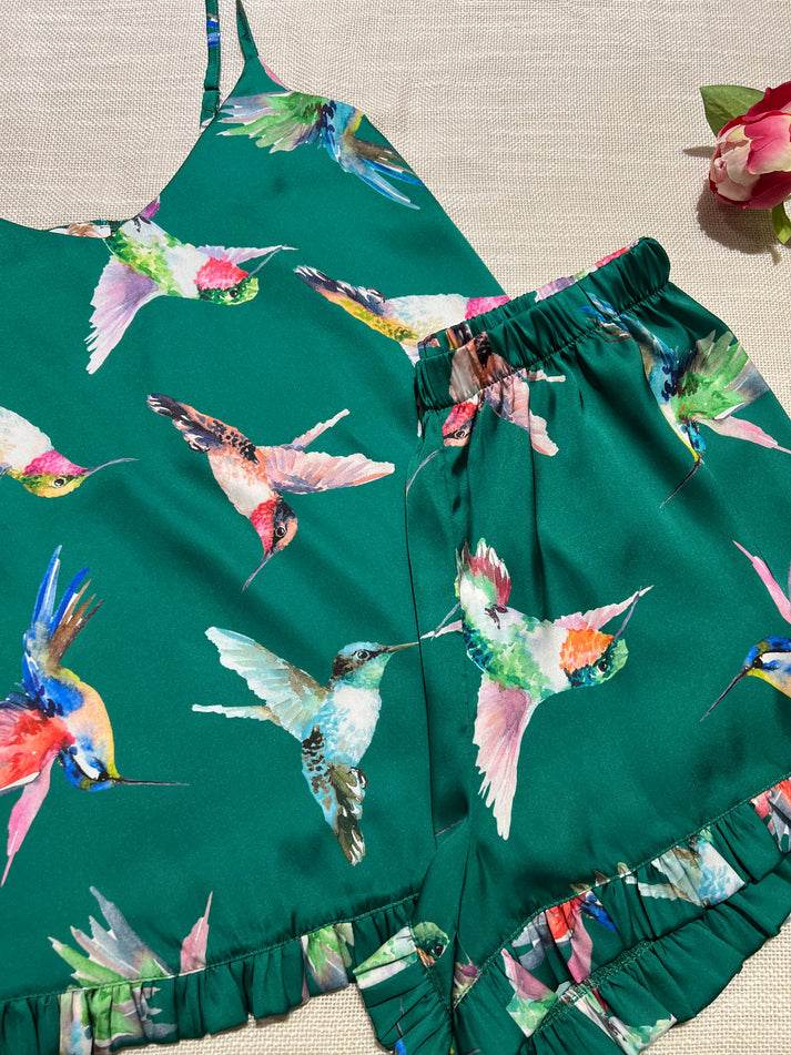 Baby Doll Top + Culotte Donna Peonia JLO verde Filo D Angelo - evabiancheria