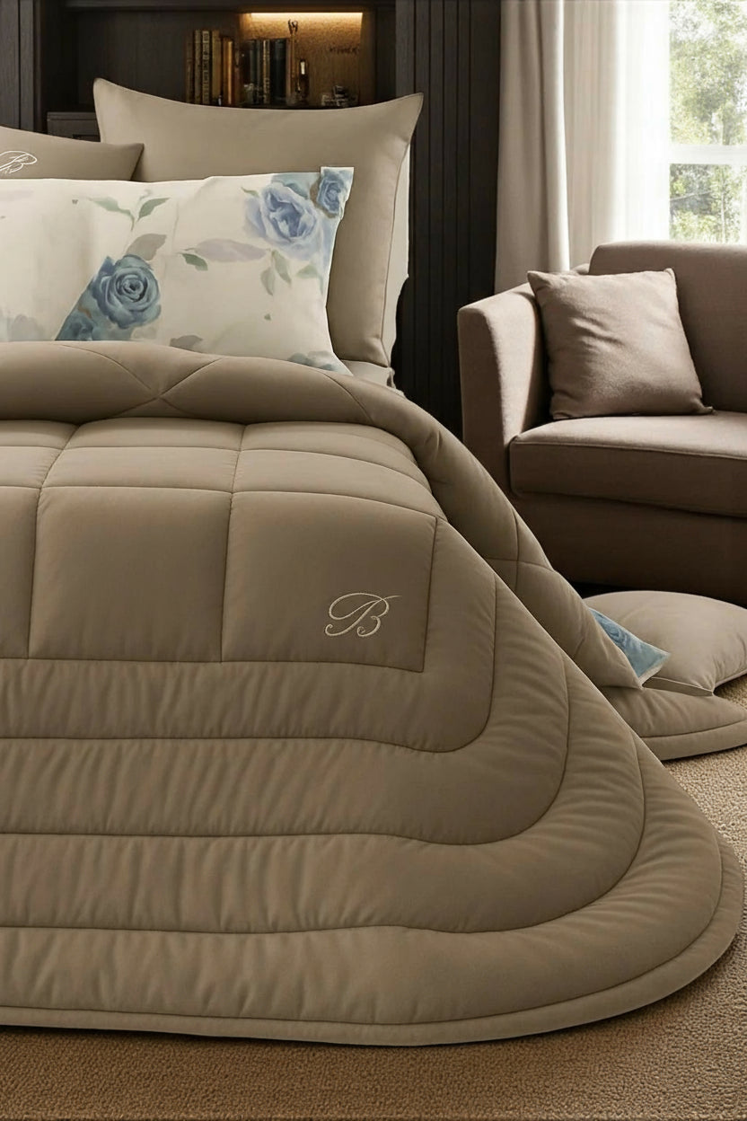 Trapunta Tinta Unita Biancheria Blu Velvet Trap Blumarine Home