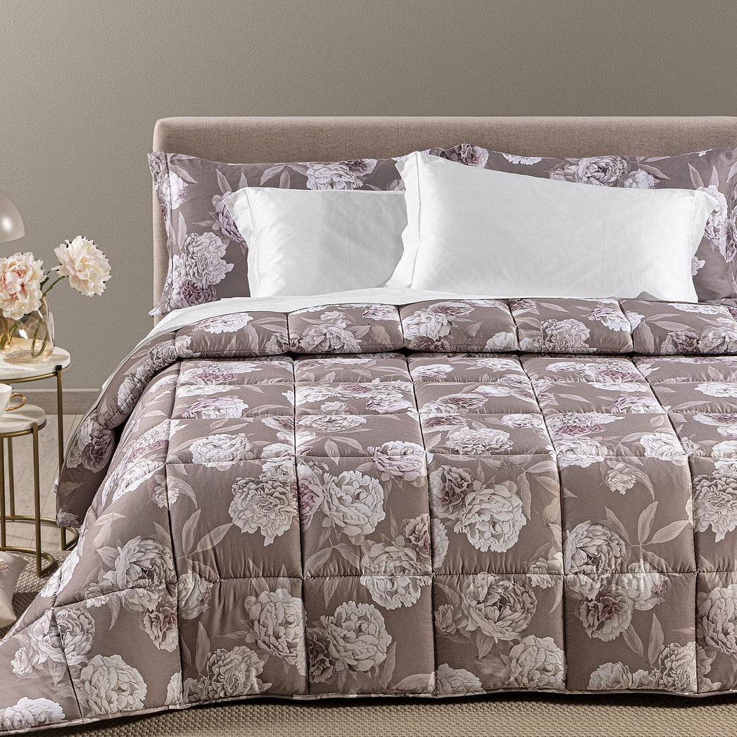 Trapunta Stampato Biancheria Rosa Bianca Trap Caleffi - evabiancheria